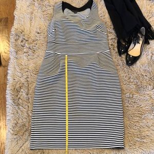 Striped dress w/side zipper 24” from waistline